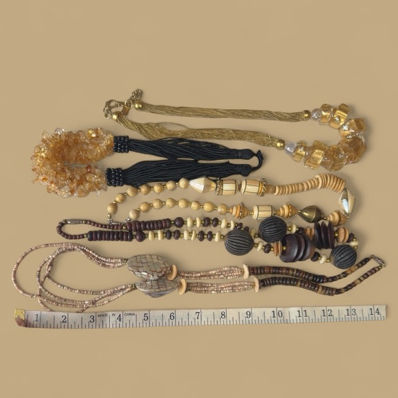 Chunky Boho Beaded Necklaces Chico’s and Kenneth Cole Set of 5 - Picture 10 of 10